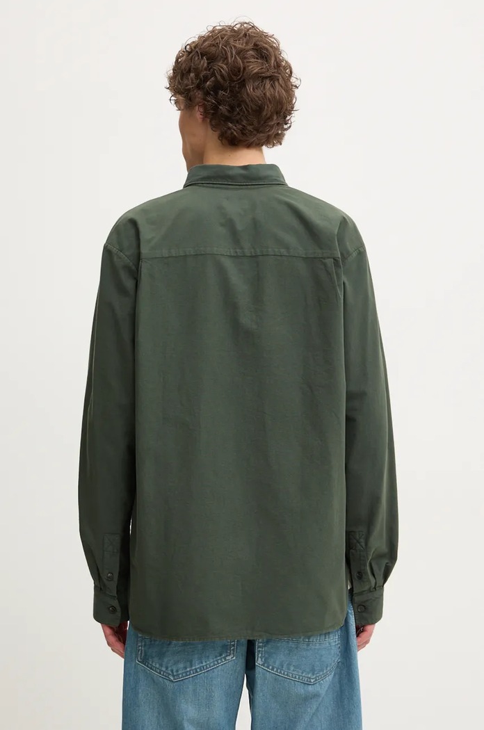 Ρούχα Βαμβακερό πουκάμισο A.P.C. Chemise Mateo Logo COHAH.H12599 πράσινο