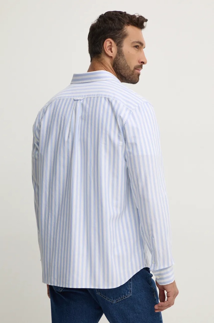Lacoste πουκάμισο βαμβακερό ανδρικό μπλε CH5623