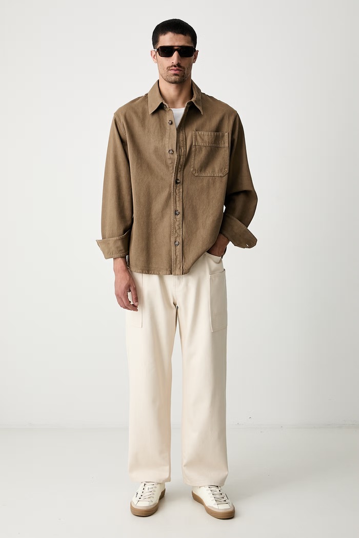 A.P.C. Surchemise Basile Brodee сорочка бавовняна чоловіча COGZV.H02918.CAC коричневий AW24