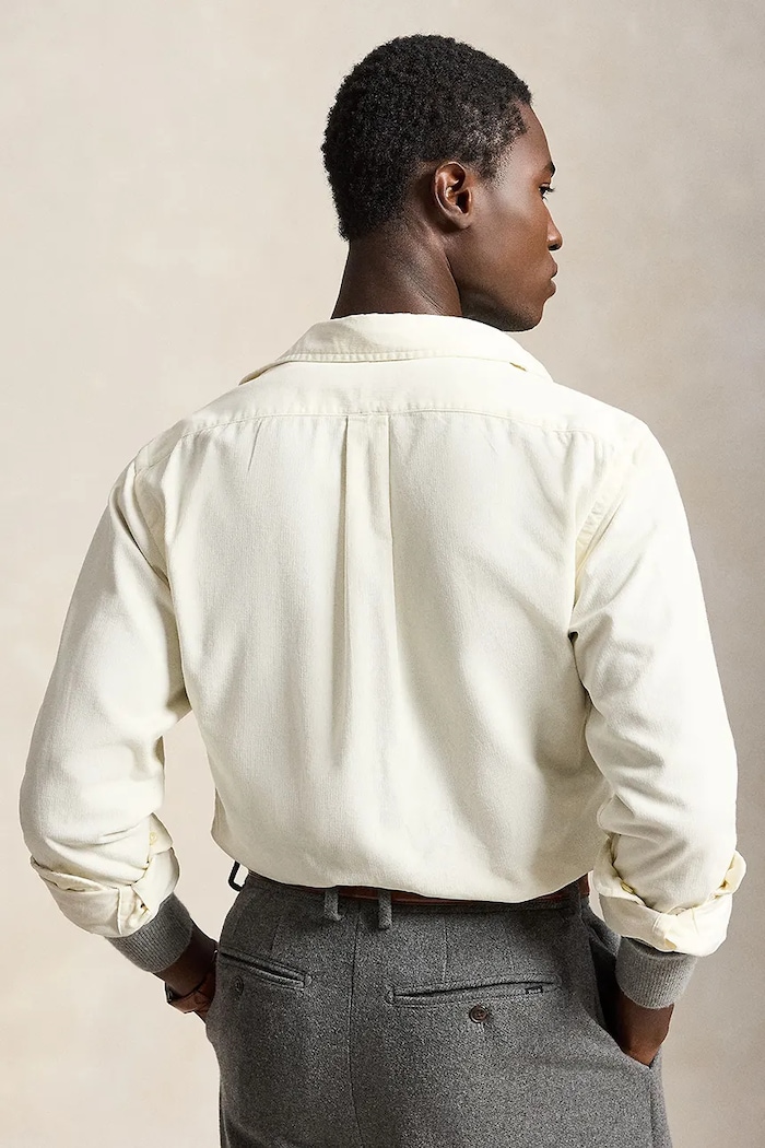 Polo Ralph Lauren Koszula męska bawełniana 21W Corduroy 710853123 beżowy AW24