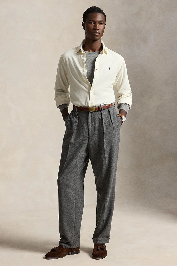 Odzież Polo Ralph Lauren Koszula męska bawełniana 21W Corduroy 710853123 beżowy