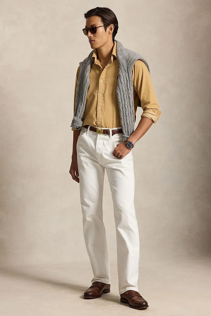 Odzież Polo Ralph Lauren Koszula męska bawełniana 21W Corduroy 710853123 beżowy