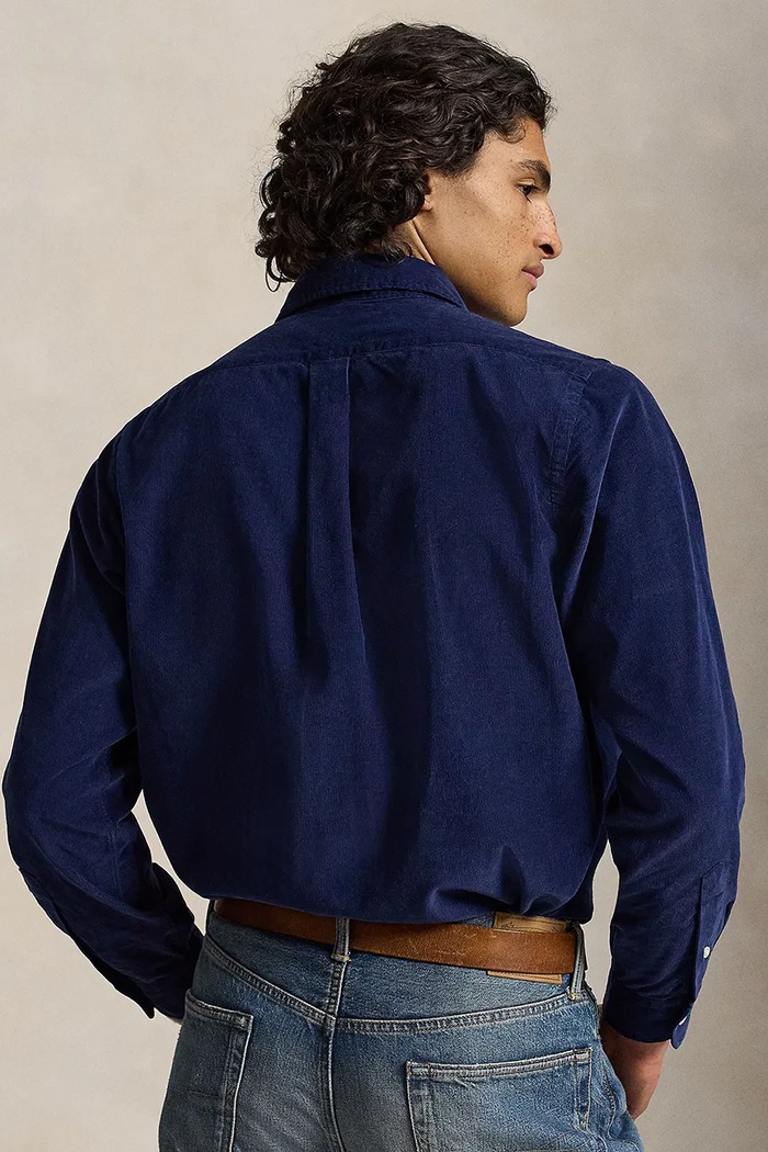 Polo Ralph Lauren Koszula męska bawełniana 21W Corduroy 710853123 granatowy AW24