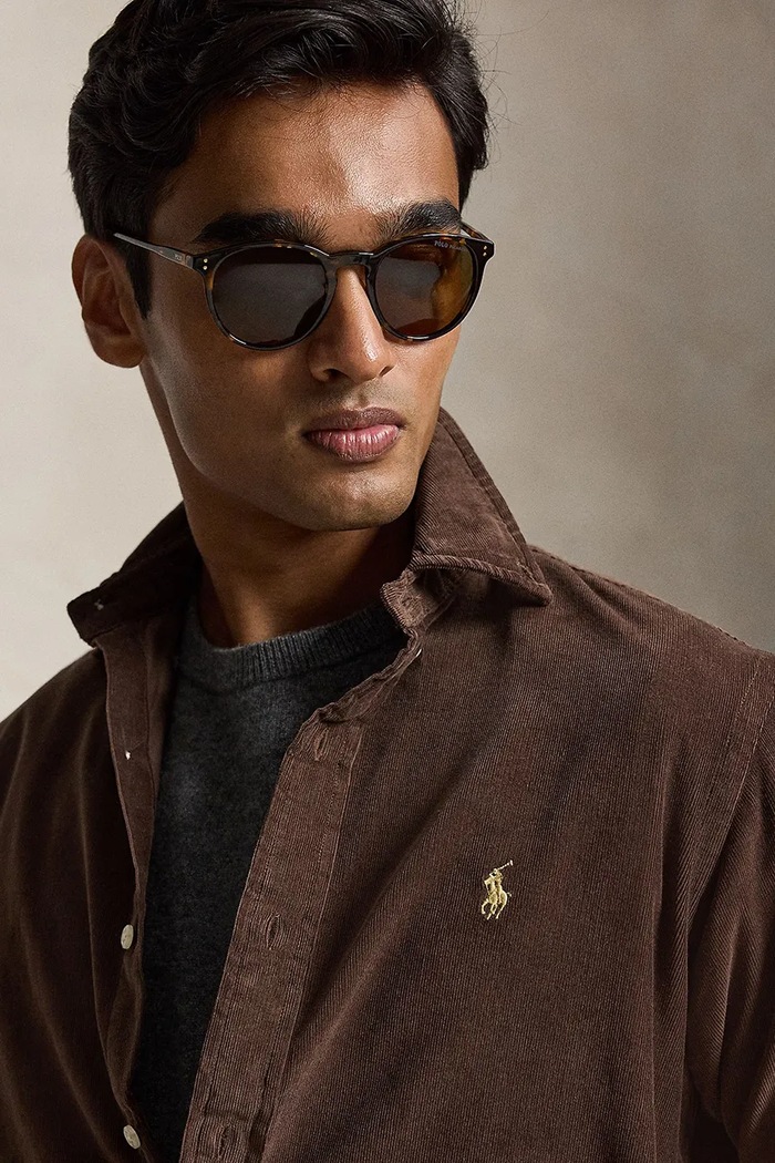 Koszula męska bawełniana 21W Corduroy Polo Ralph Lauren 710853123 brązowy