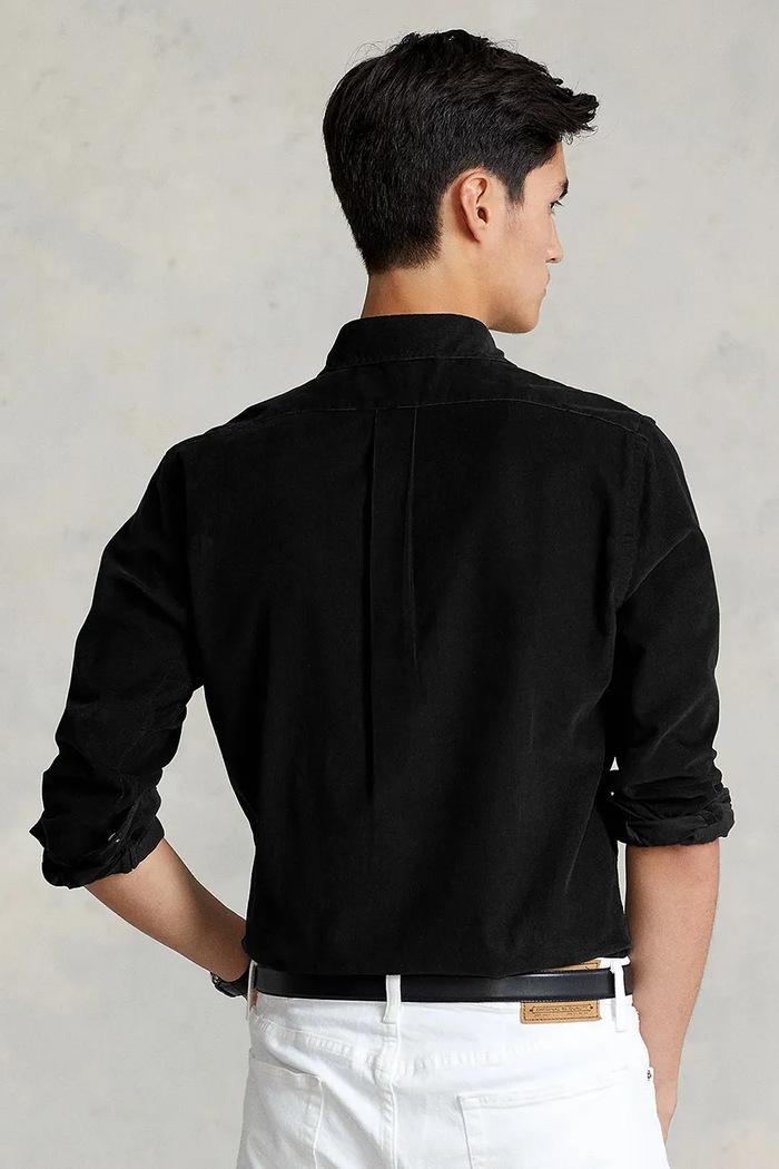 Polo Ralph Lauren Koszula męska bawełniana 21W Corduroy 710853123 czarny AW24