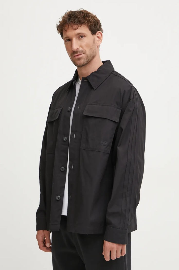 Bavlnená košeľa adidas Originals Premium Essentials Shirt relaxed čierna IW0996