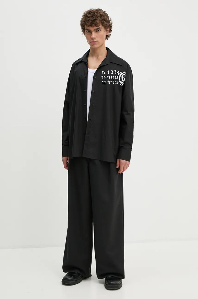 Bavlněná košile MM6 Maison Margiela SH2DT0010.S47294 černá AW24