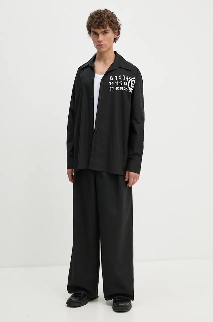 Bavlněná košile MM6 Maison Margiela SH2DT0010.S47294 černá AW24
