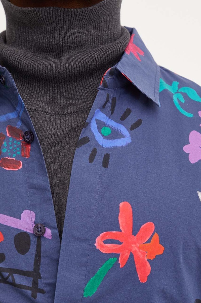 Desigual koszula bawełniana NUEVAJERSEY 24WMCW28 niebieski