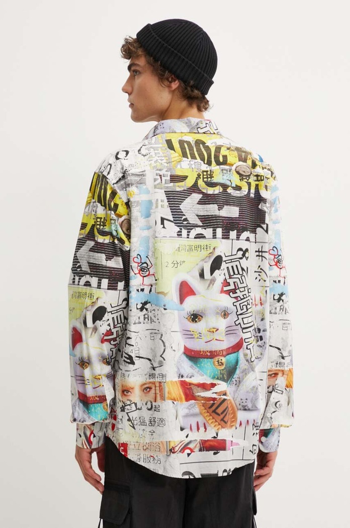 Odzież Desigual koszula bawełniana AMAURY 24WMCW11 szary
