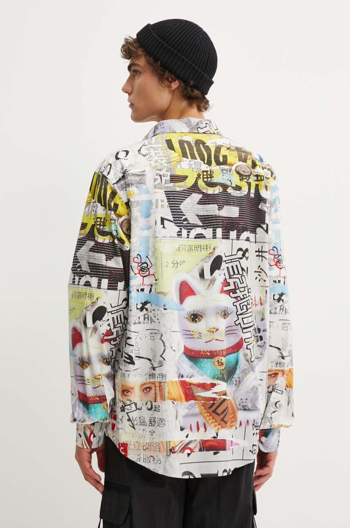 Odzież Desigual koszula bawełniana AMAURY 24WMCW11 szary