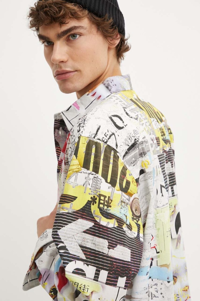 Desigual koszula bawełniana AMAURY szary 24WMCW11