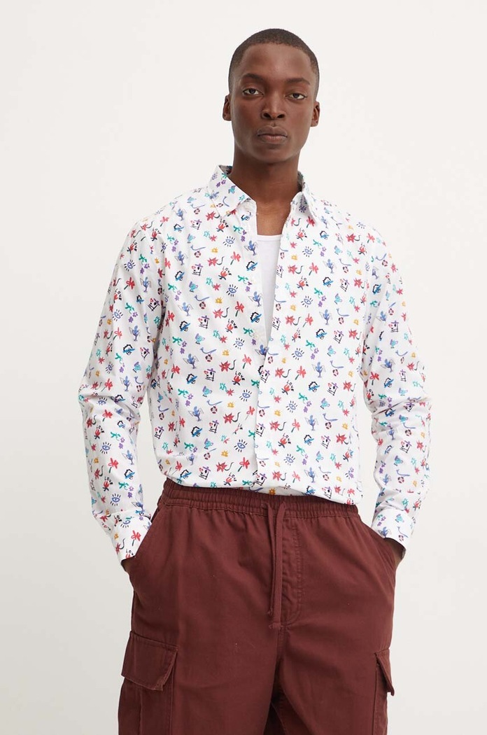 Desigual koszula bawełniana NEVADA wzorzyste biały 24WMCW29