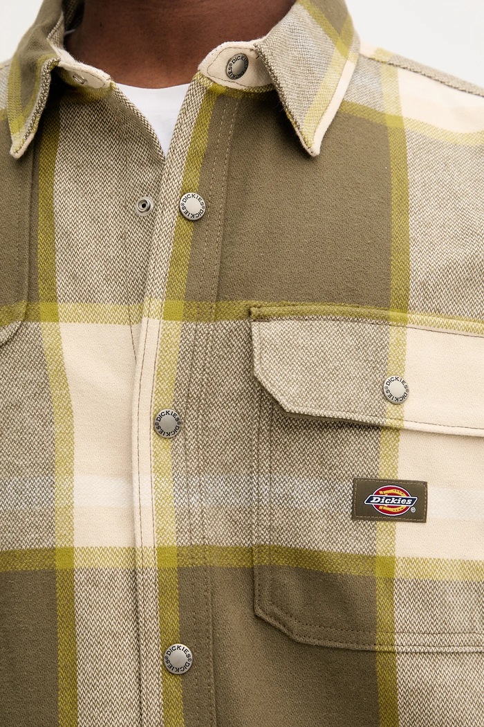 Dickies cămașă din bumbac NIMMONS DK0A4XGU verde