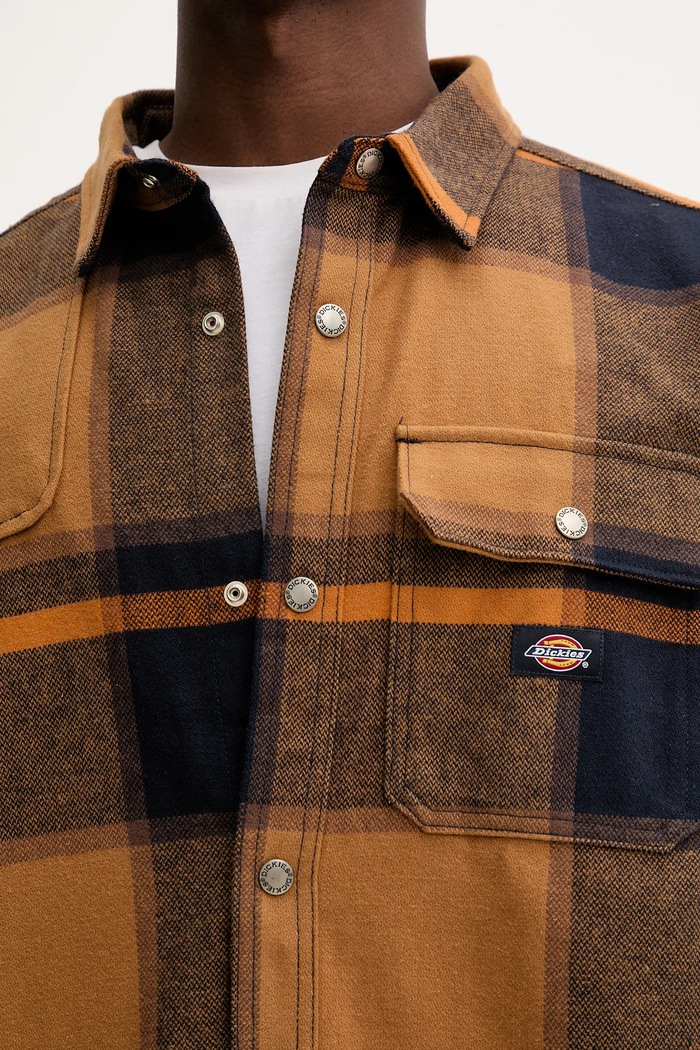 Dickies cămașă din bumbac NIMMONS DK0A4XGU maro