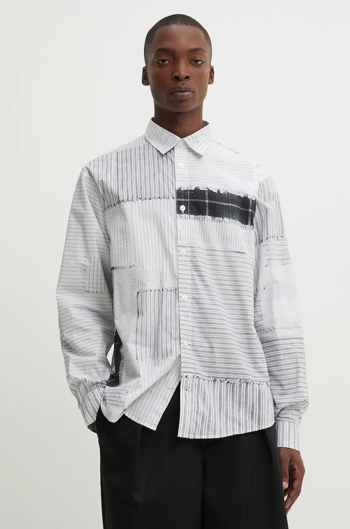 Desigual koszula bawełniana MASSACHUSSETS wzorzyste biały 24WMCW41