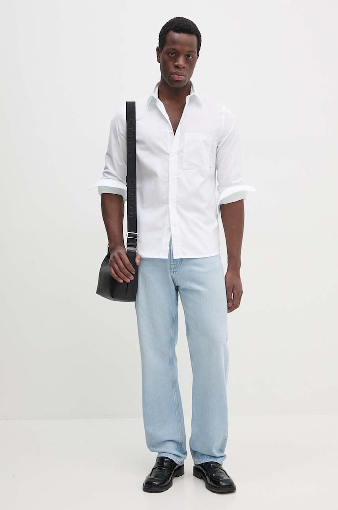 Calvin Klein Jeans koszula bawełniana bawełna biały J30J326182