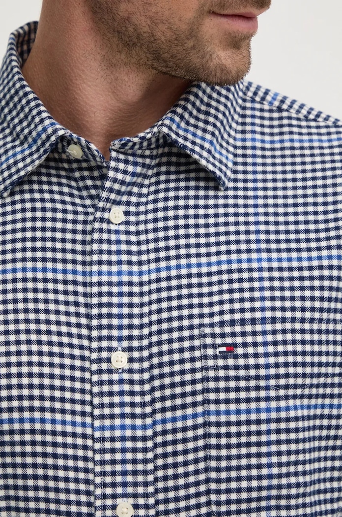 Bavlněná košile Tommy Hilfiger MW0MW37324 námořnická modř AW24