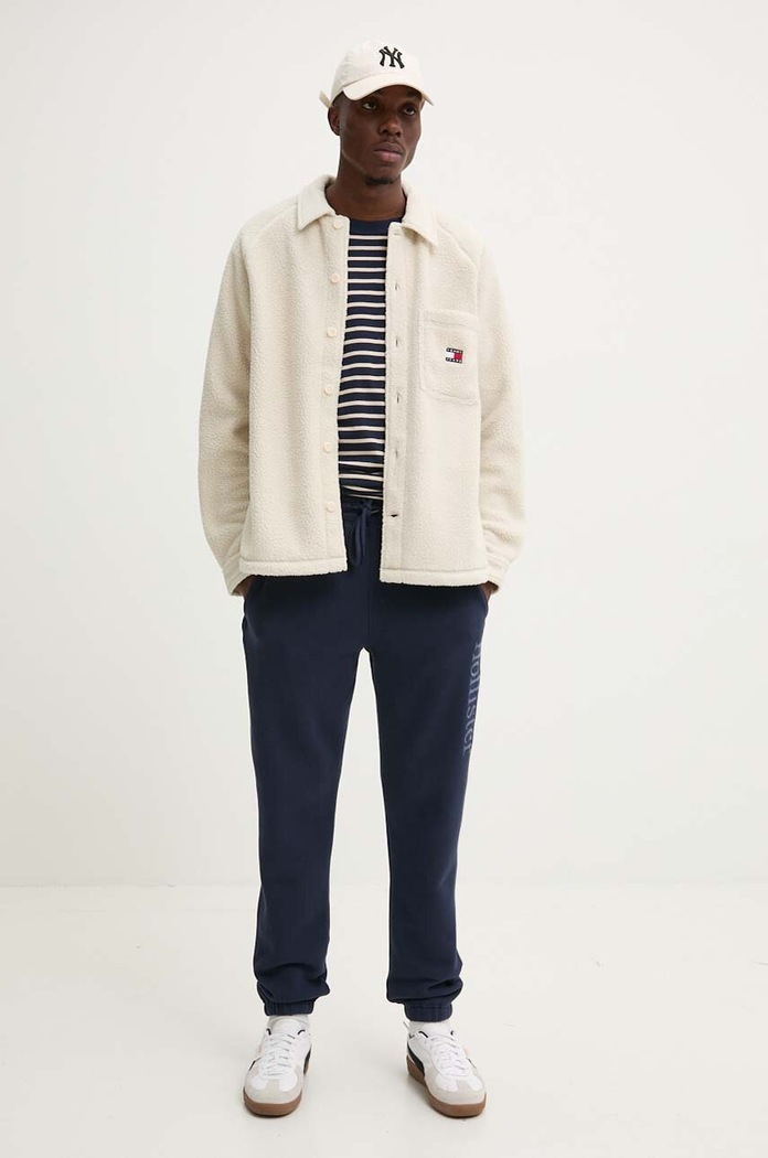 Яке тип риза Tommy Jeans DM0DM19647 бежов AW24