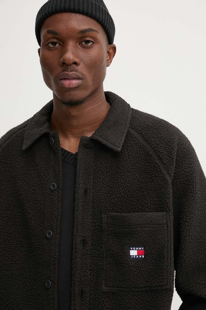 Košeľové sako Tommy Jeans DM0DM19647 čierna