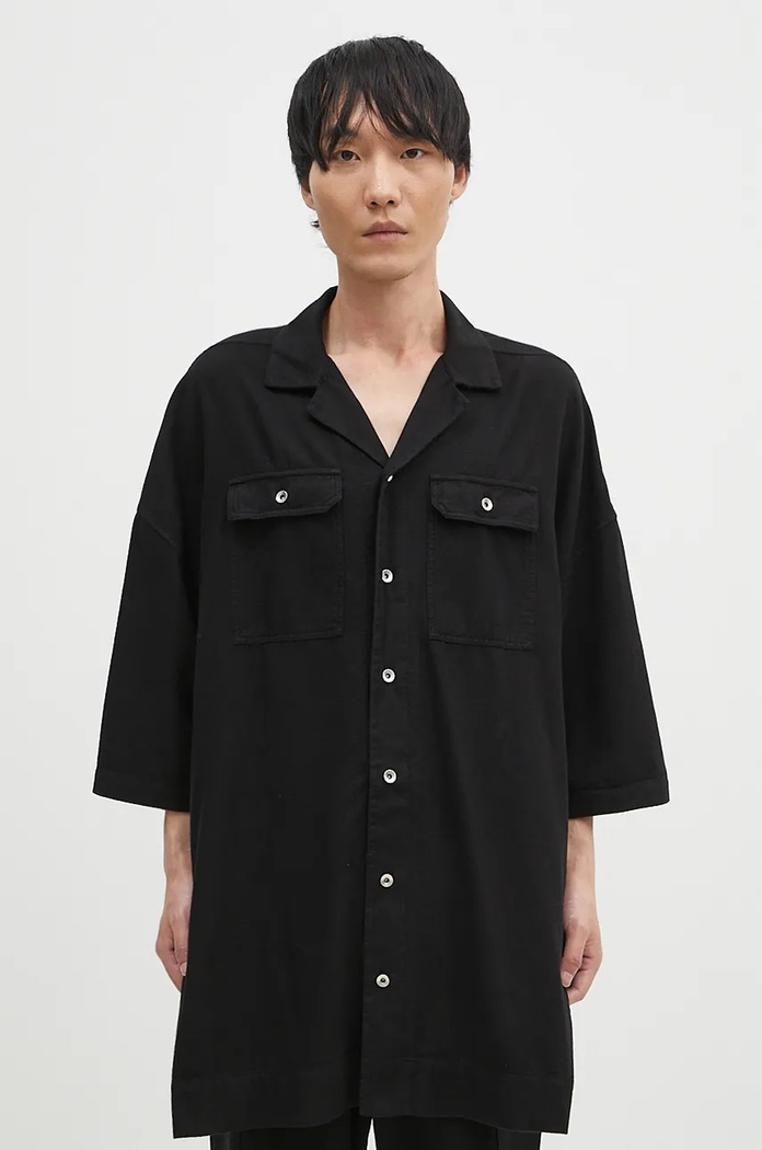 Rick Owens koszula bawełniana Magnum Tommy czarny DU02D2290.CFL