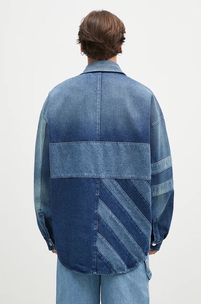 Oblečenie Košeľové sako AMBUSH Patchwork Denim Shirt Vintage BMYD003F24DEN0014400 modrá
