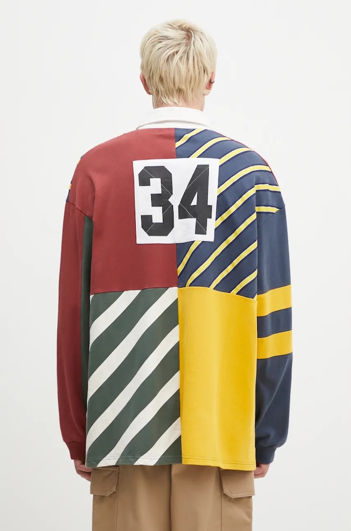 Одежда Хлопковая кофта AMBUSH Patchwork Rugby Shirt BMGC004F24JER0018484 мультиколор