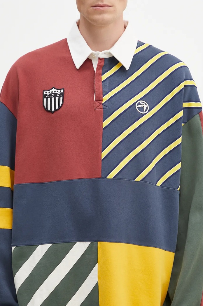 Хлопковая кофта AMBUSH Patchwork Rugby Shirt BMGC004F24JER0018484 мультиколор