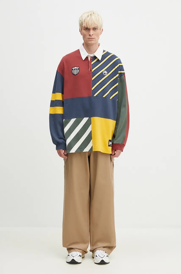Хлопковая кофта AMBUSH Patchwork Rugby Shirt BMGC004F24JER0018484