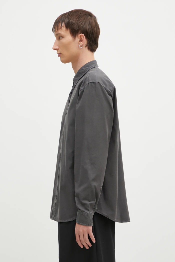 Хлопковая рубашка Carhartt WIP Longsleeve Bolton Shirt I030238.87GD серый AW24