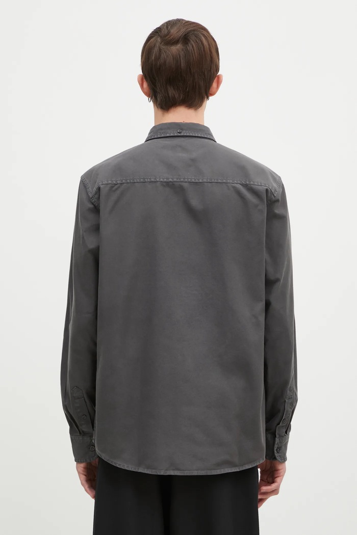 Одежда Хлопковая рубашка Carhartt WIP Longsleeve Bolton Shirt I030238.87GD серый