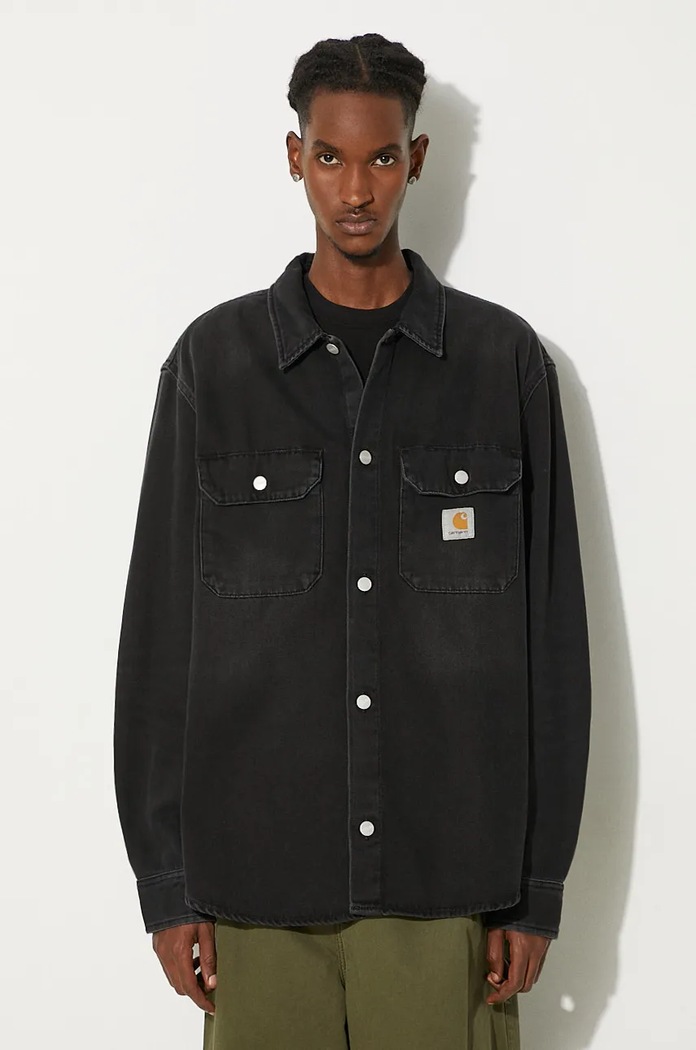 Carhartt WIP denim jacket Harvey Shirt Jac denim black I033346.894L