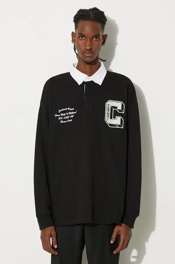 Carhartt WIP cotton longsleeve top Longsleeve Brown Ducks Rugby Shirt relaxed black I033832.0D2XX