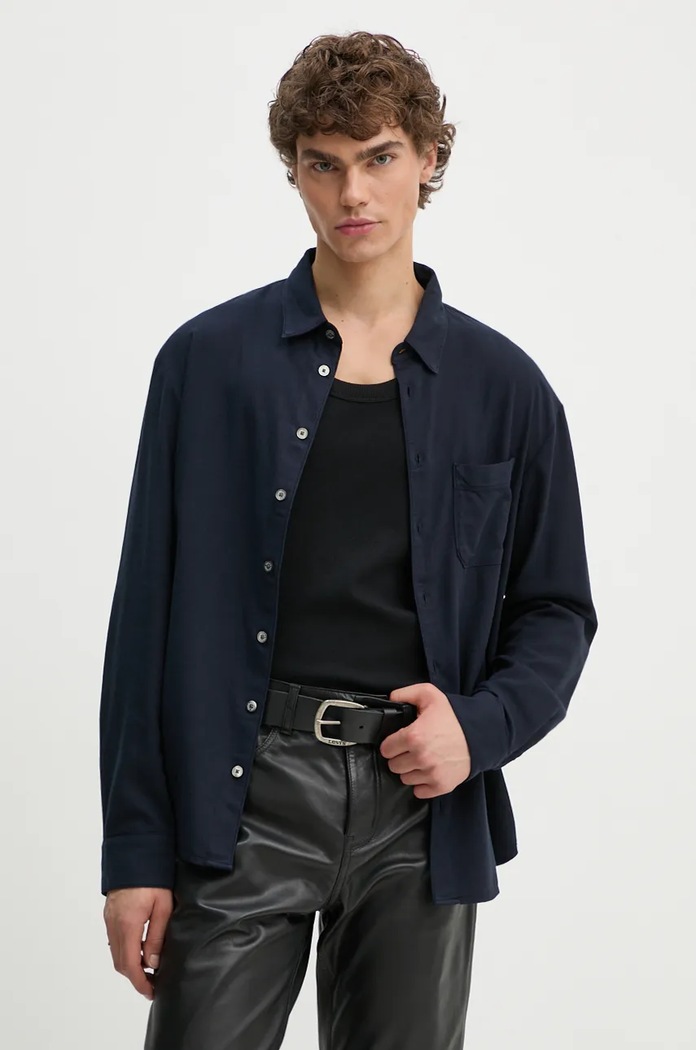 Πουκάμισο ZADIG&VOLTAIRE μακρύ σκούρο μπλε WMSH00292
