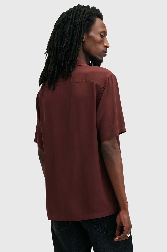 Oblečení Košile AllSaints VENICE M159SB burgundské