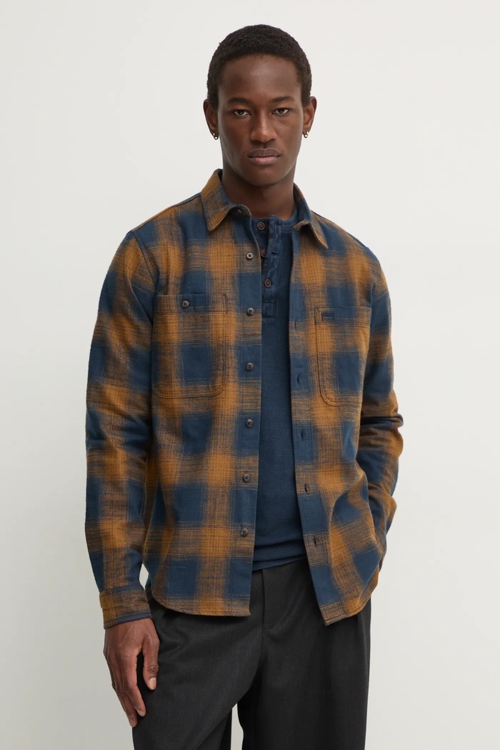 Timberland camicia in cotone a quadri blu navy TB0A6V3PB681