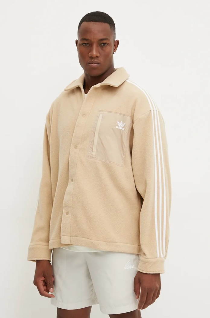 adidas Originals bluza polarowa bez kaptura beżowy IX5219