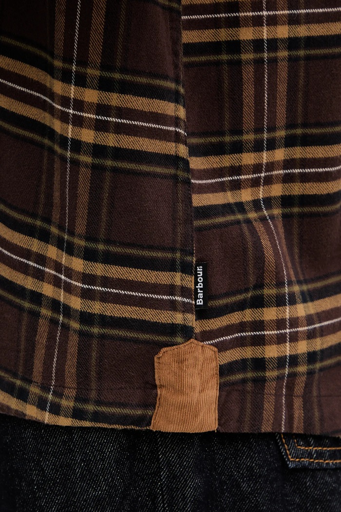 Barbour koszula bawełniana Wolfwood OS Checked Shirt MSH5508 brązowy