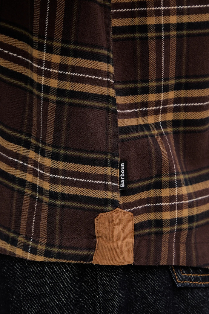 Barbour koszula bawełniana Wolfwood OS Checked Shirt MSH5508 brązowy