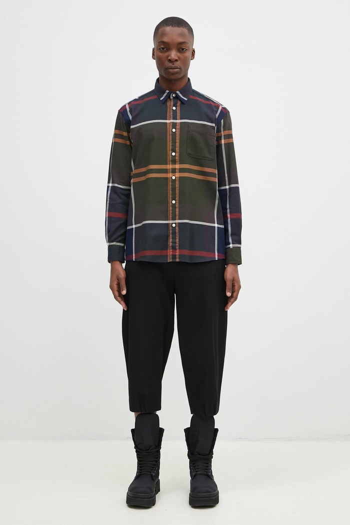 Barbour koszula bawełniana Renford OS Tartan Shirt MSH5514 zielony
