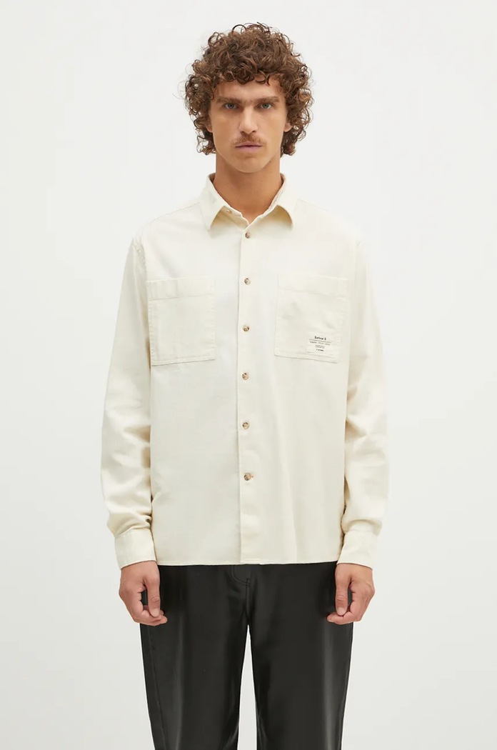 Barbour koszula bawełniana Angelo Relaxed bawełna beżowy MSH5521
