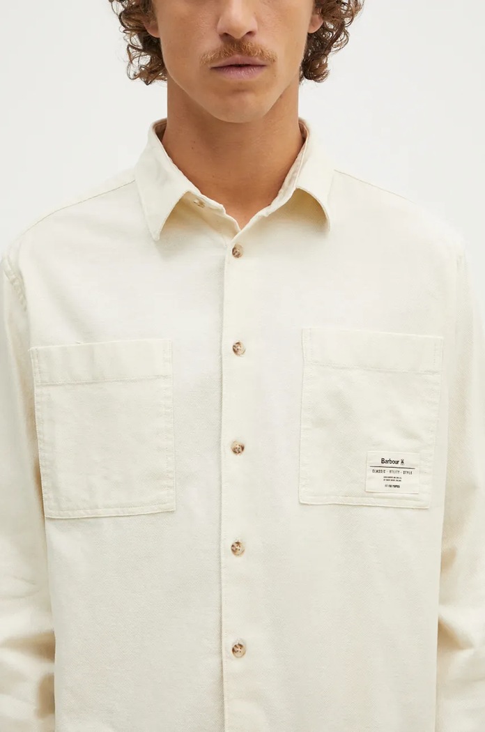Barbour koszula bawełniana Angelo Relaxed beżowy MSH5521