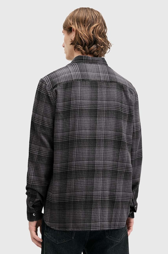 AllSaints koszula bawełniana SONIK LS SHIRT szary M037SB