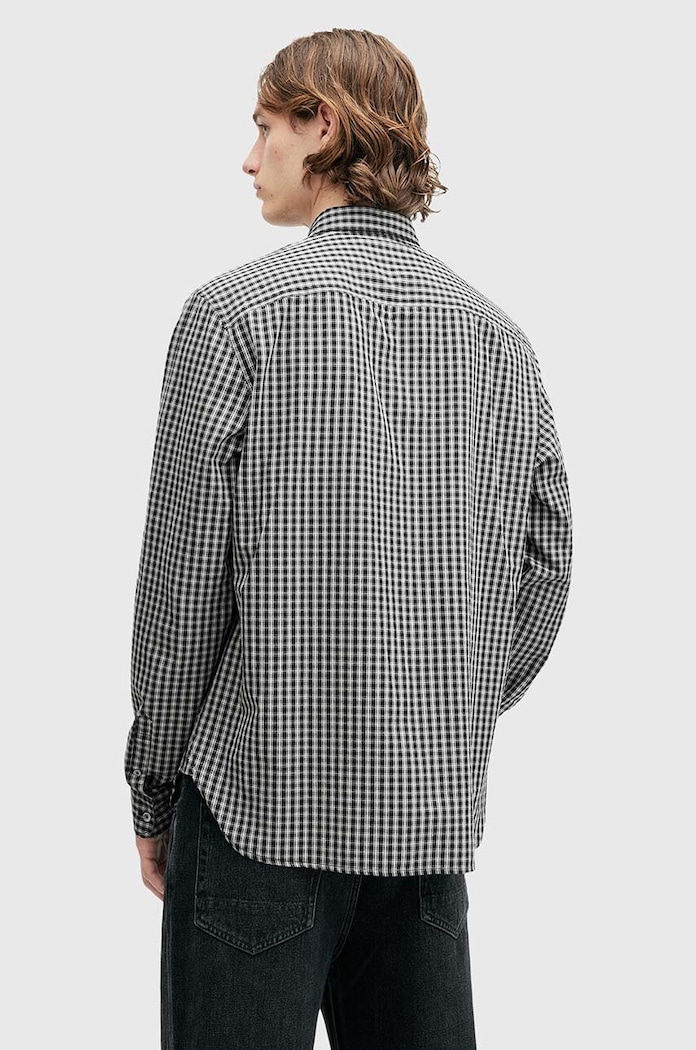 AllSaints koszula bawełniana NEO LS SHIRT czarny M044SB