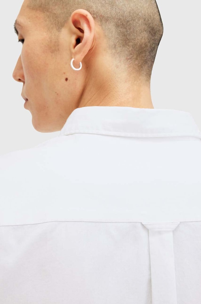 Odjeća Pamučna košulja AllSaints HAWTHORNE LS SHIRT M150SB bijela