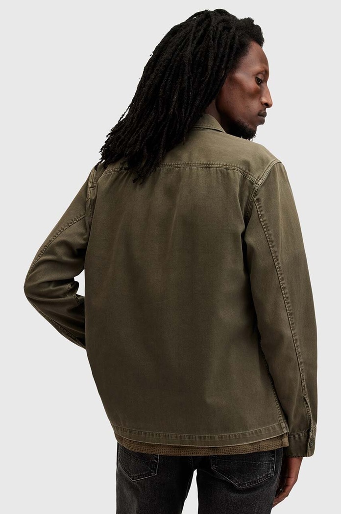 Bavlněná košile AllSaints SPOTTER LS SHIRT M154SB zelená