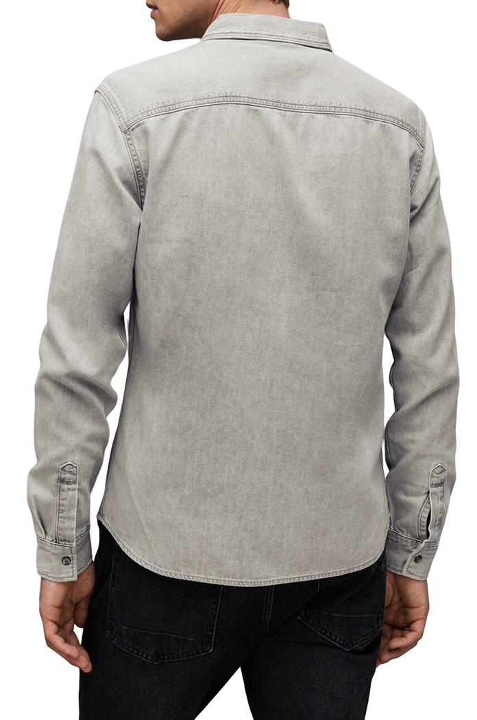 Дънкова риза AllSaints GLEASON LS SHIRT сив M165SB