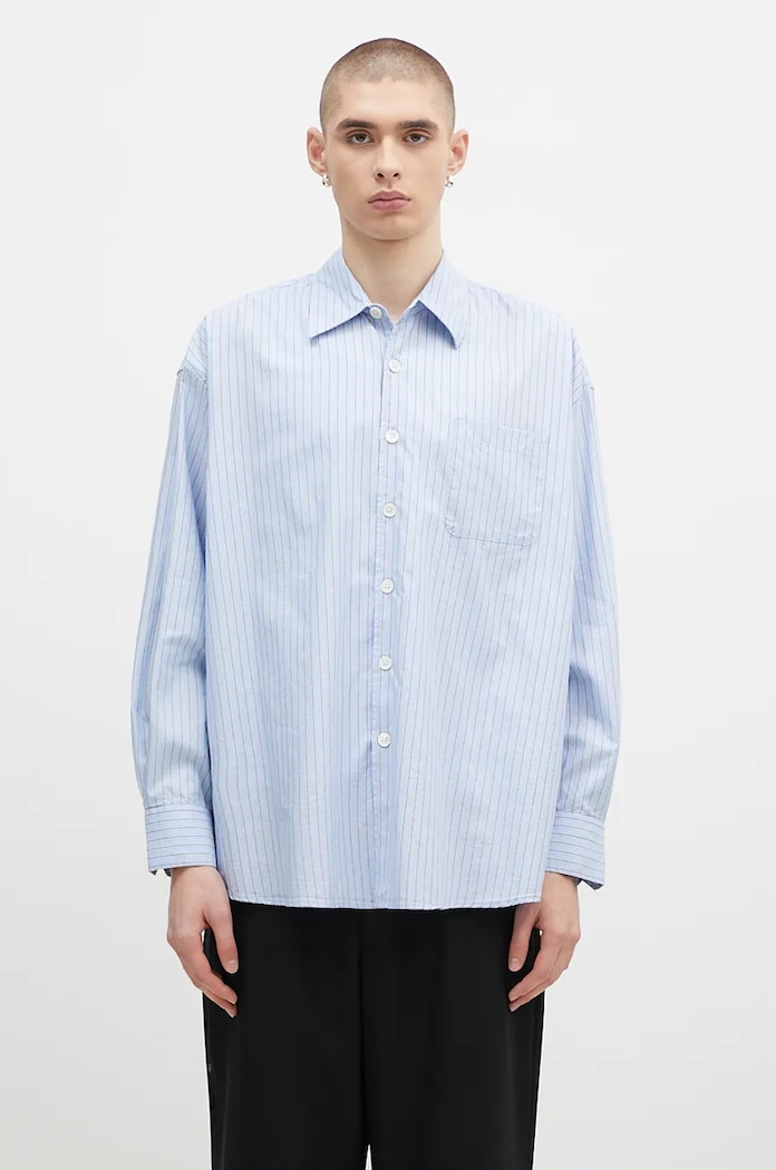 Our Legacy cotton shirt Borrowed Shirt classic blue M4242BBD