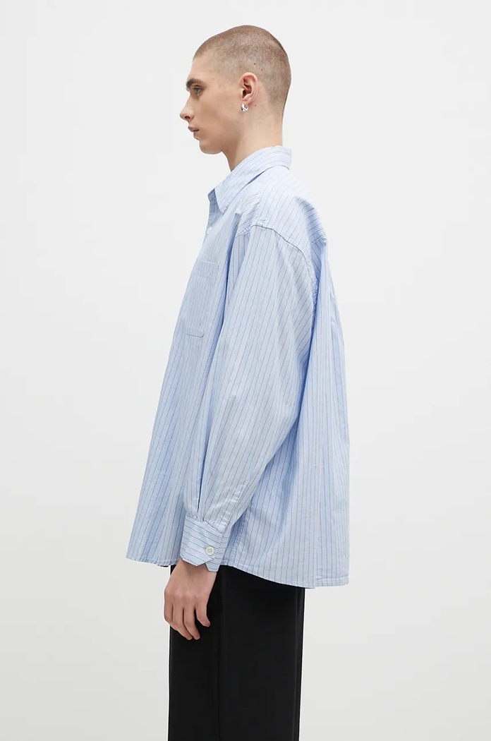 Our Legacy cotton shirt Borrowed Shirt M4242BBD blue AW24