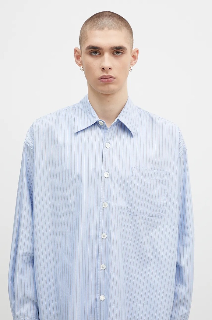 Our Legacy cotton shirt Borrowed Shirt blue M4242BBD